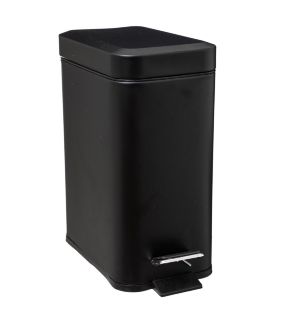 wadiga Poubelle salle de bain métal noir rectangulaire - 5L