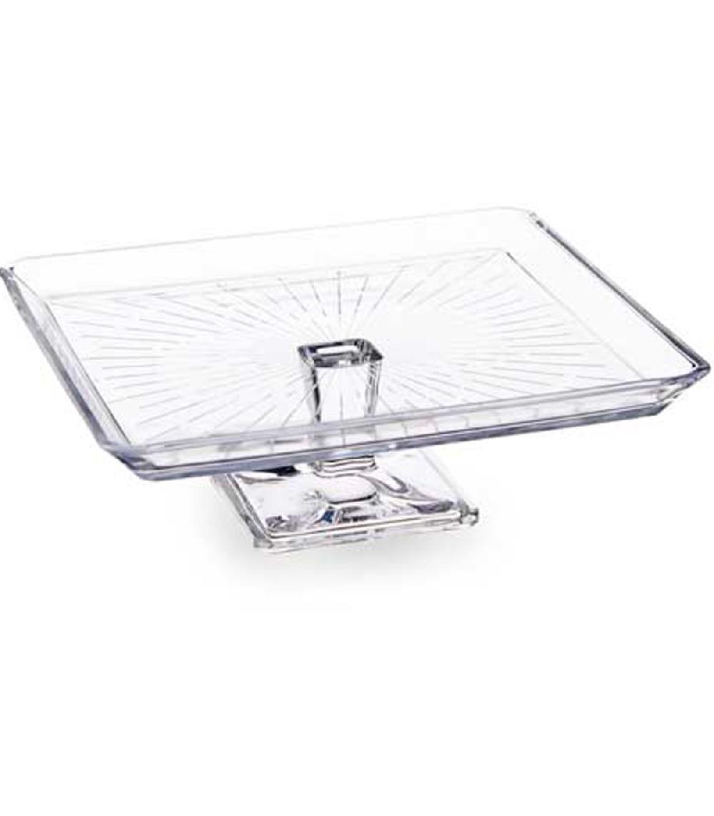 Wadiga Présentoir à Gâteau Ou Tarte Sur Pied En Verre Carré