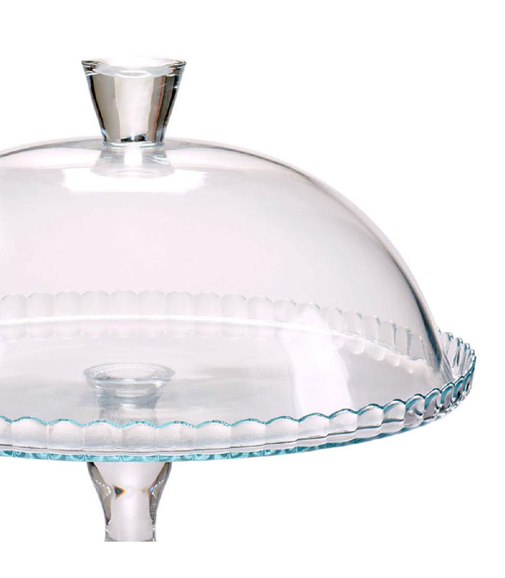Wadiga Présentoir à Gâteau Sur Pied En Verre Transparent Avec Cloche