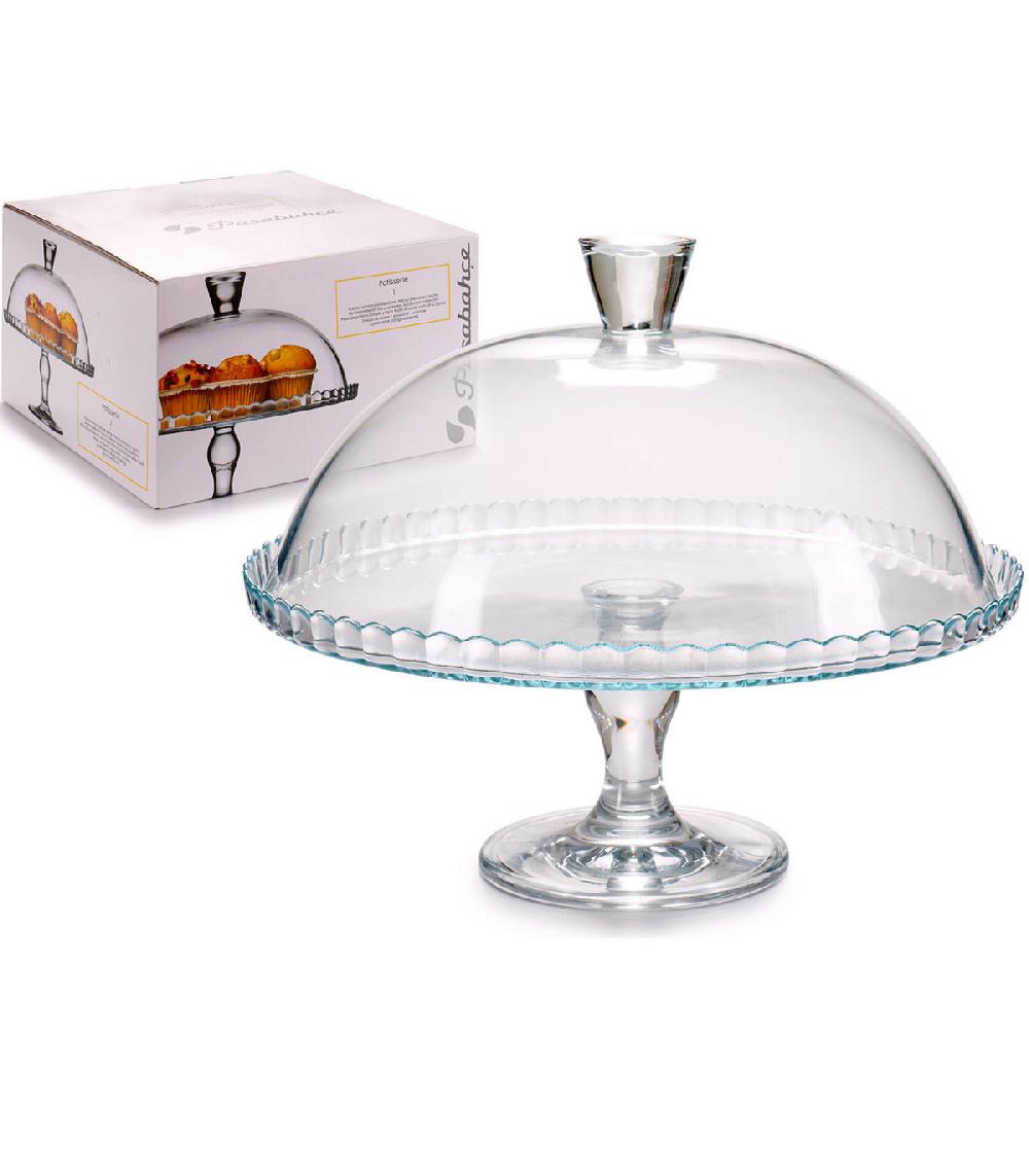 Wadiga Présentoir à Gâteau Sur Pied En Verre Transparent Avec Cloche