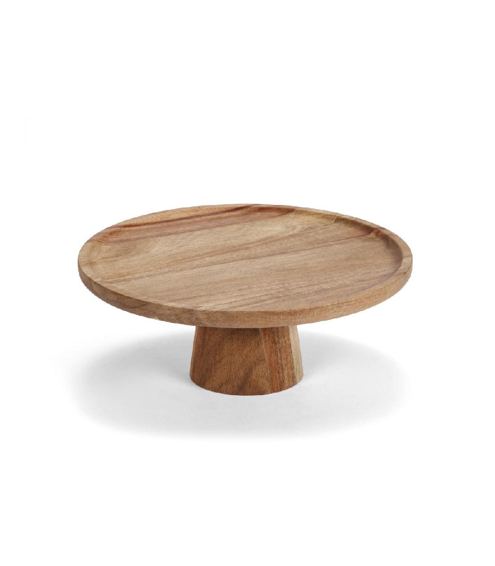 Wadiga Présentoir à Gâteau Sur Pied Rond En Acacia - 21.5x9.5cm