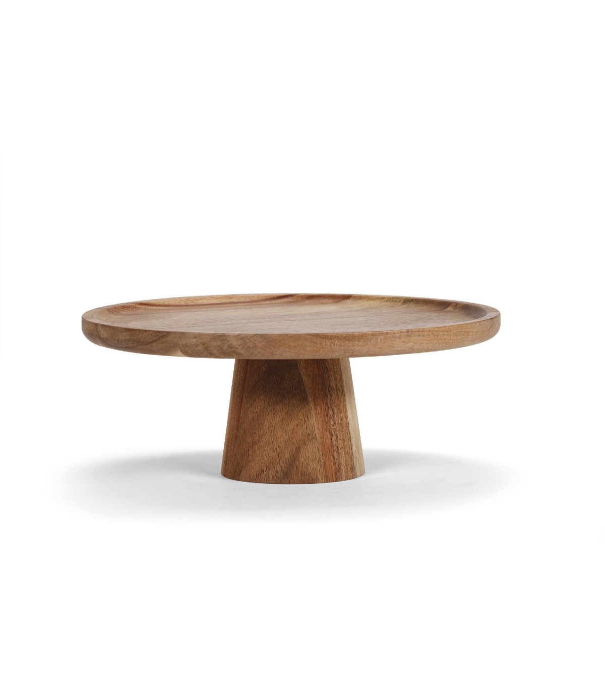 wadiga Présentoir à gâteau sur pied rond en acacia - 21.5x9.5cm