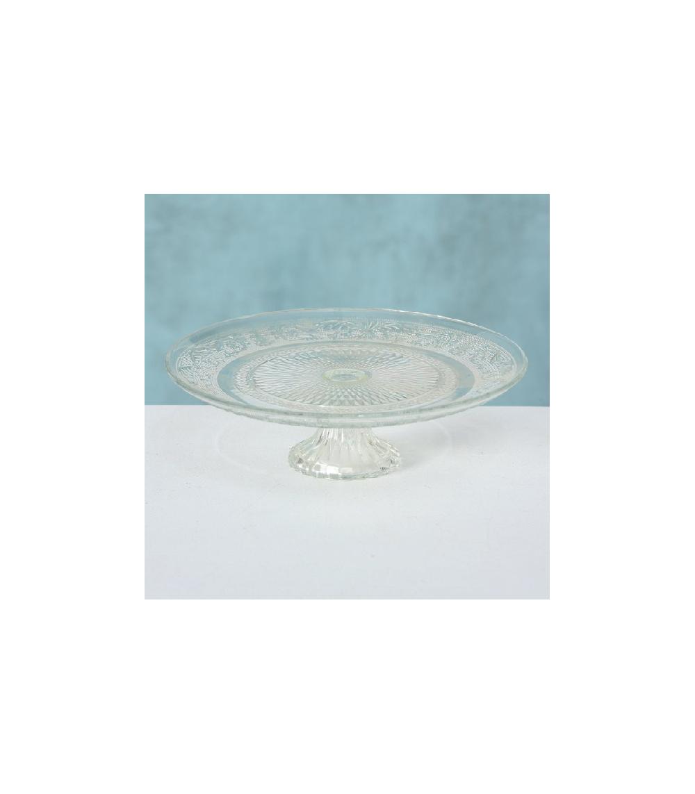 Wadiga Présentoir à Gâteau Sur Pied Rond En Verre - 25x25x7cm
