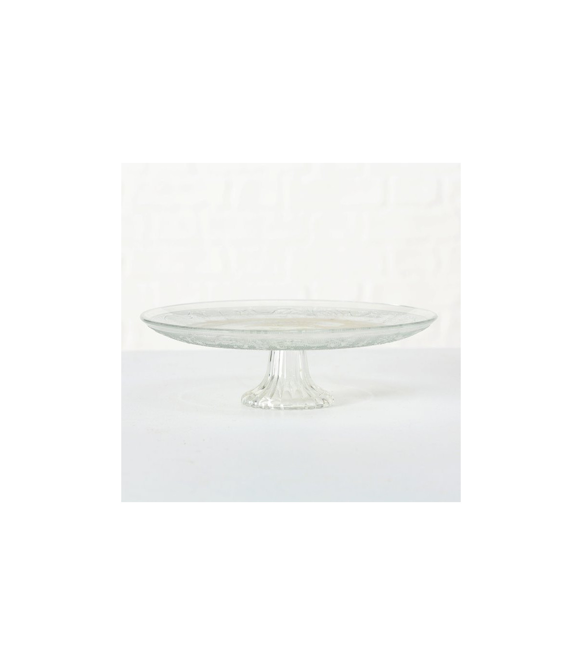 Wadiga Présentoir à Gâteau Sur Pied Rond En Verre - 25x25x7cm