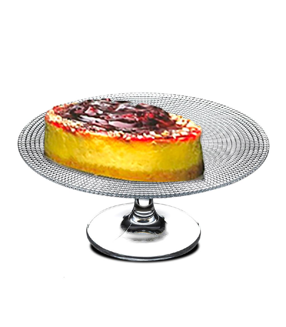 Wadiga Présentoir à Gâteau Sur Pied Rond En Verre 28x28x11cm
