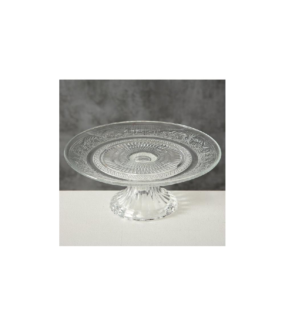 Wadiga Présentoir à Gâteau Sur Pied Rond En Verre - 7.5x7.5x18cm