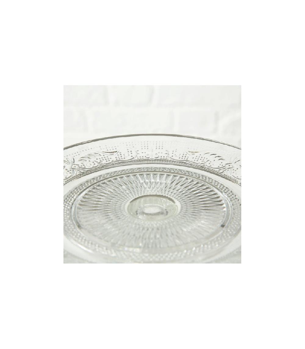 Wadiga Présentoir à Gâteau Sur Pied Rond En Verre - 7.5x7.5x18cm
