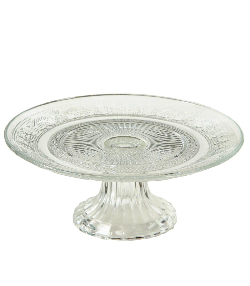 wadiga Présentoir à gâteau sur pied rond en verre - 7.5x7.5x18cm
