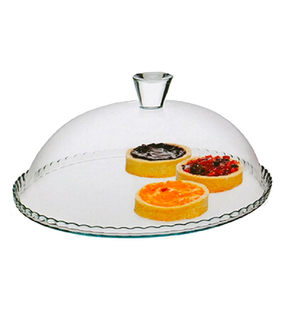 Wadiga Présentoir à Gâteau / Tarte Rond En Verre Transparent Avec Cloche En Verre