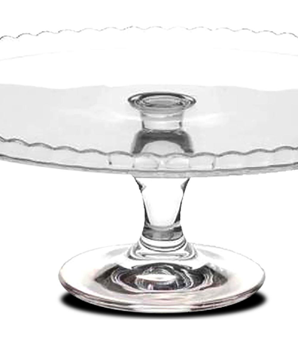 Wadiga Présentoir à Gâteau / Tarte Sur Pied Rond En Verre Transparent