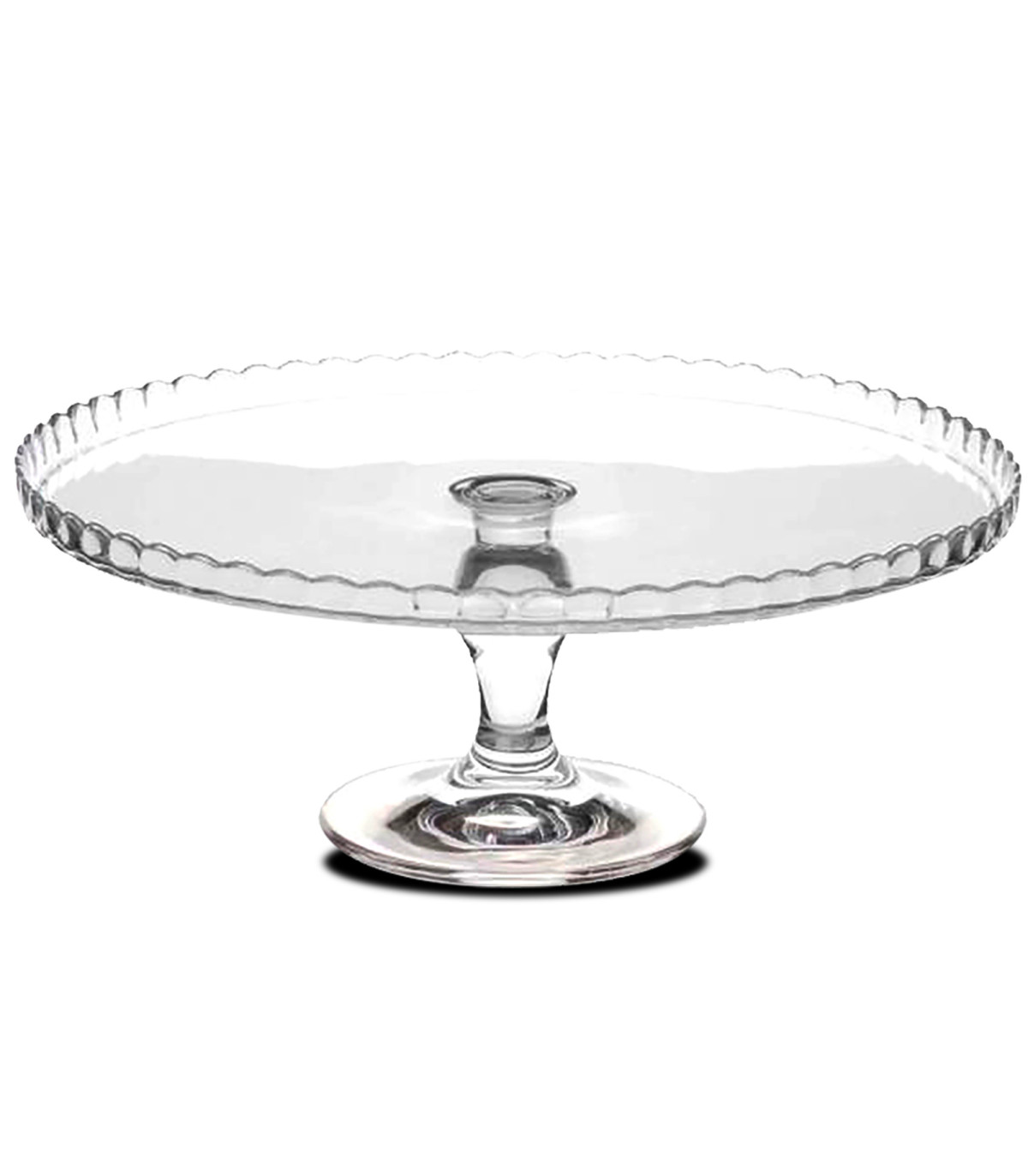 wadiga Présentoir à Gâteau / Tarte sur Pied Rond en Verre Transparent
