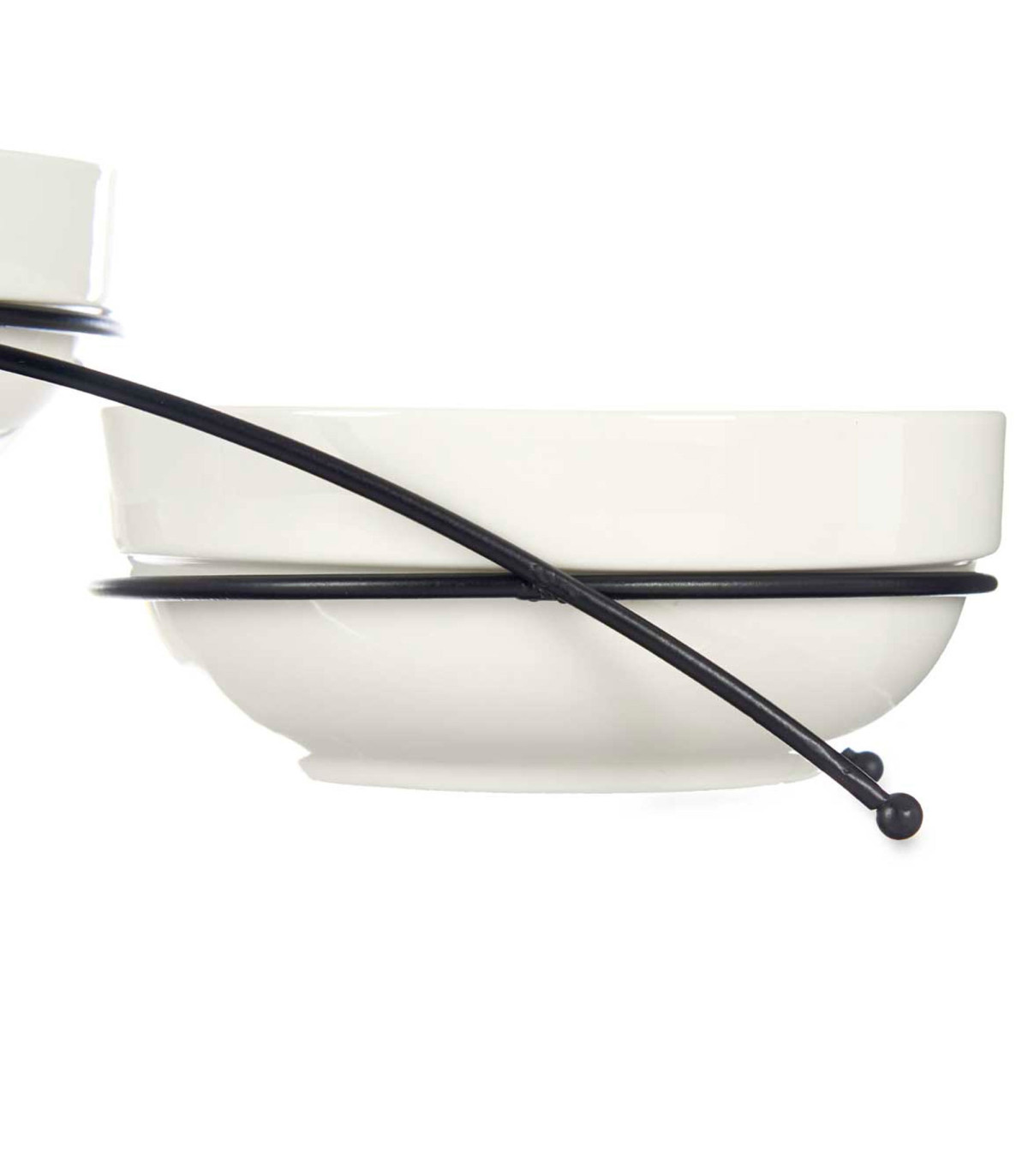 Wadiga Présentoir Apéritif 3 Bols Porcelaine Blanche