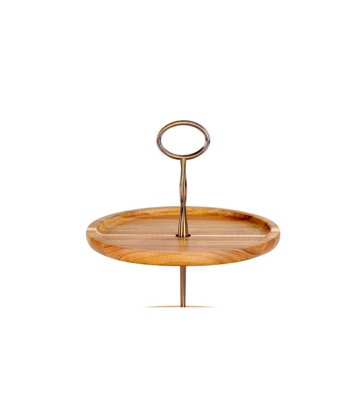 Wadiga Présentoir Rond 2 étages En Acacia - 26.5x26.5x26cm