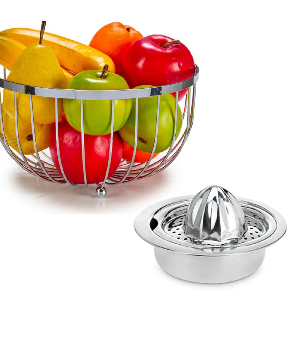 Wadiga Presse-agrumes Manuel En Acier Inoxydable 16x16x6cm