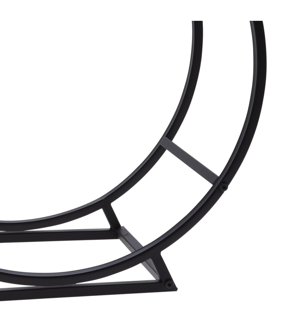 Wadiga Range Bûches Cercle Pour Intérieur En Métal Noir 50x25x51.5cm