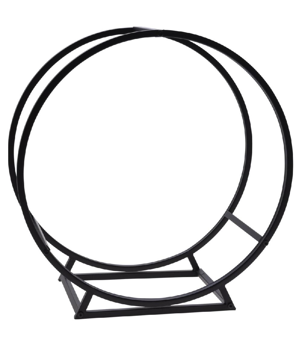 wadiga Range bûches cercle pour intérieur en métal noir 50x25x51.5cm