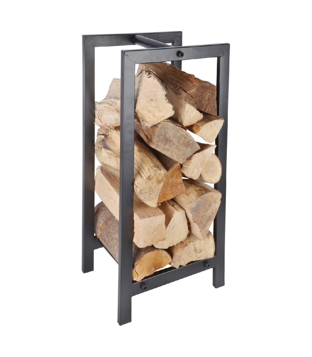 Wadiga Range Bûches Design Pour Intérieur En Acier Au Carbone Noir