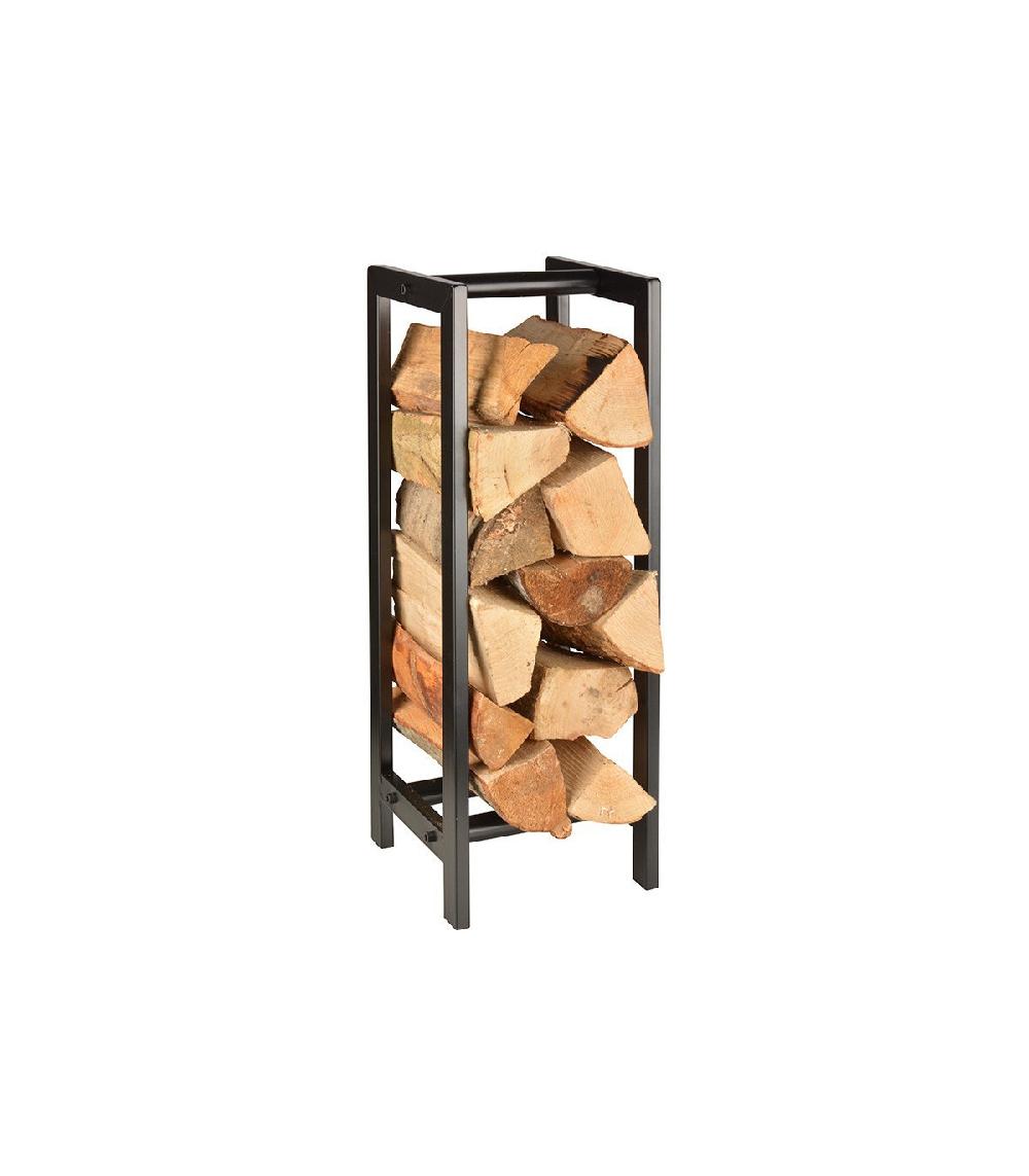 wadiga Range Bûches Design pour Intérieur en Acier au Carbone Noir