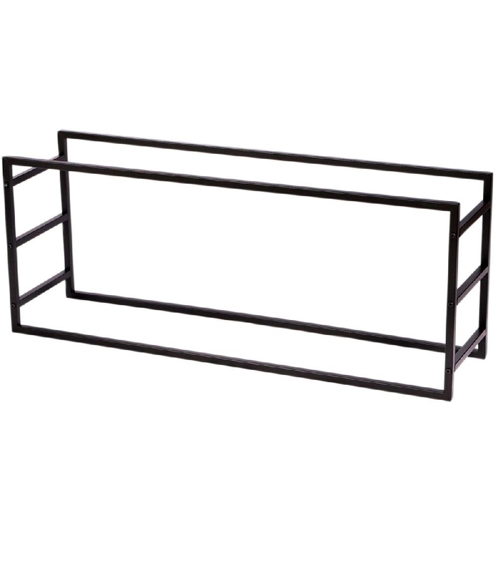 wadiga Range bûches pour intérieur en métal noir 100x25x40cm