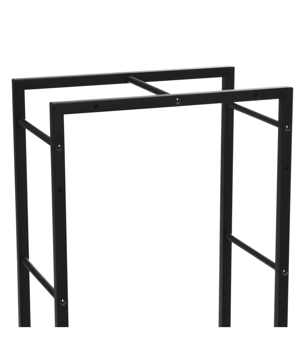 Wadiga Range Bûches Pour Intérieur En Métal Noir 45x28x70cm