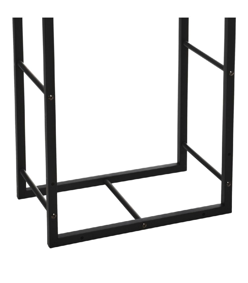 Wadiga Range Bûches Pour Intérieur En Métal Noir 45x28x70cm