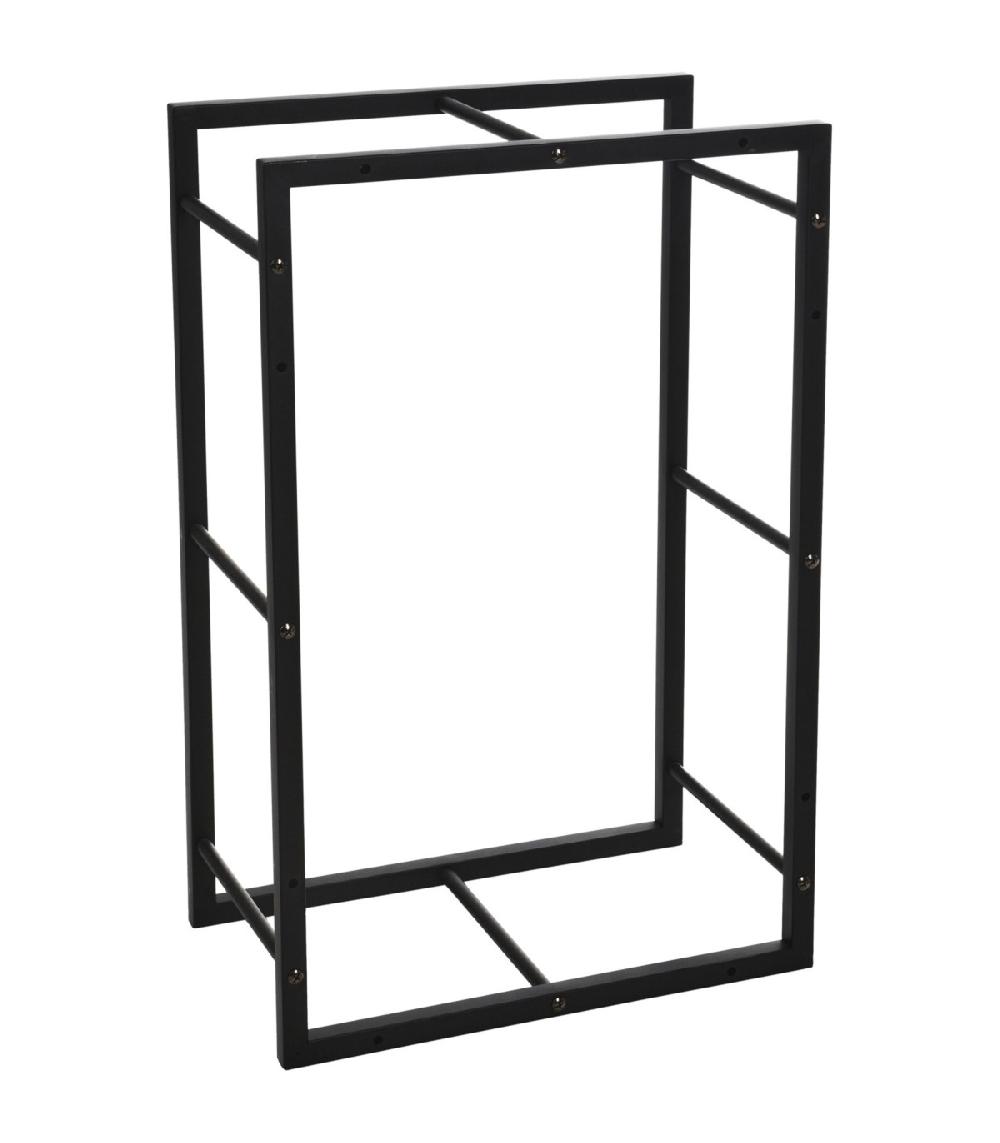 wadiga Range bûches pour intérieur en métal noir 45x28x70cm