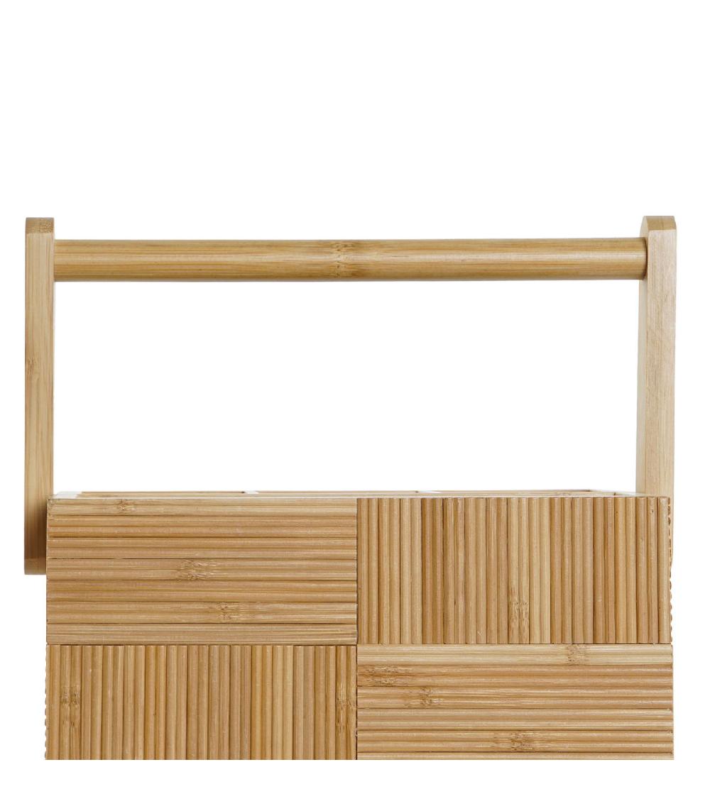 Wadiga Range-couvert En Bambou 4 Compartiments 27x16.5x11.5cm