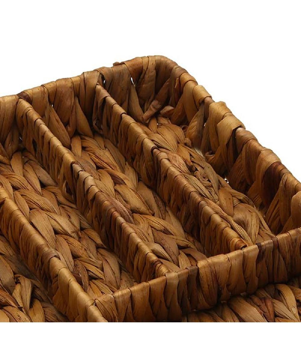 Wadiga Range-couvert En Jacinthe D'eau Tressée 5 Compartiments 23x33x5cm