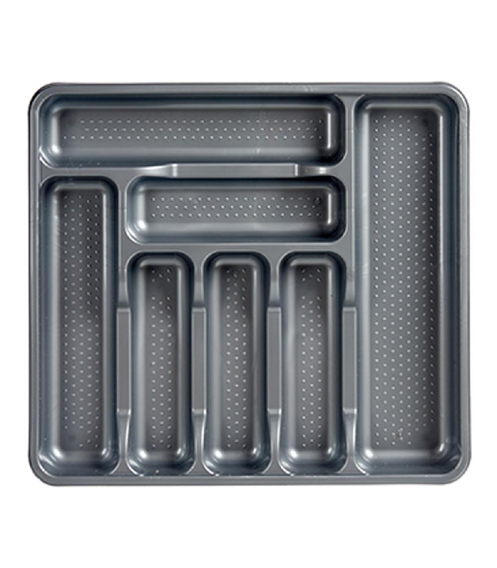 wadiga Range-Couverts en Plastique Gris 7 Compartiments