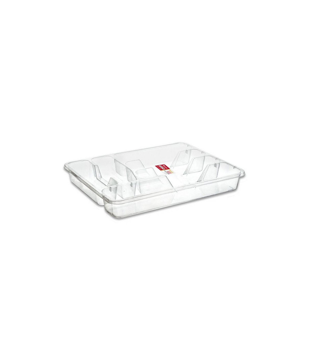 wadiga Range-Couverts en Plastique Transparent 6 Compartiments
