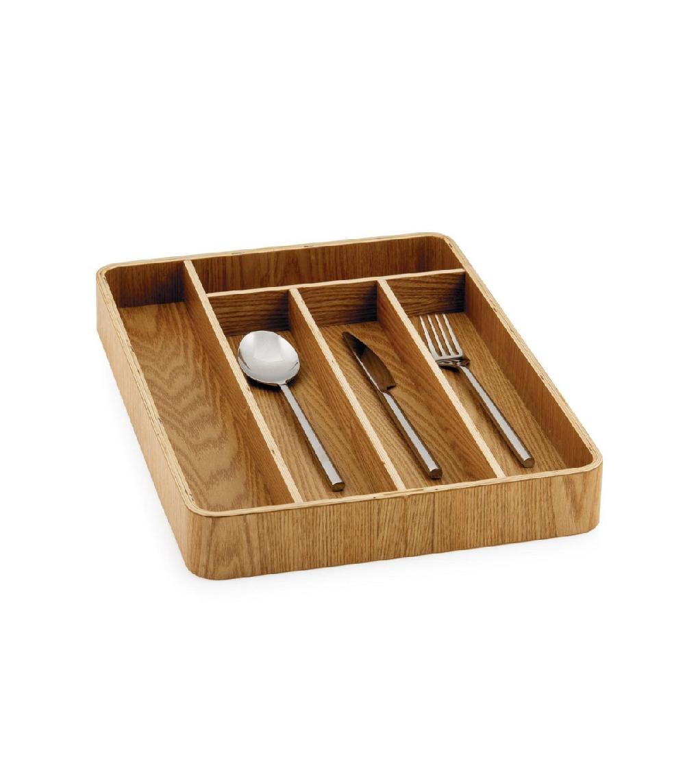 Wadiga Range-Couverts Organiseur En Bois De Saule 5 Compartiments