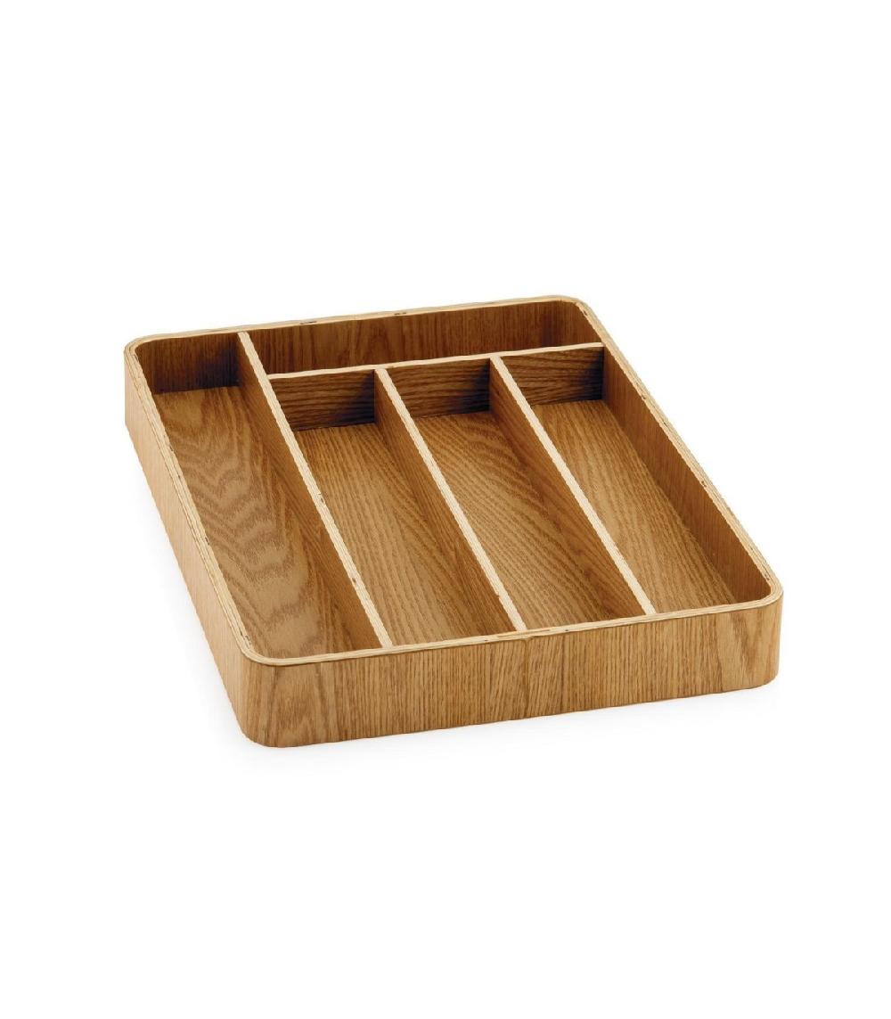 wadiga Range-Couverts Organiseur en Bois de Saule 5 Compartiments
