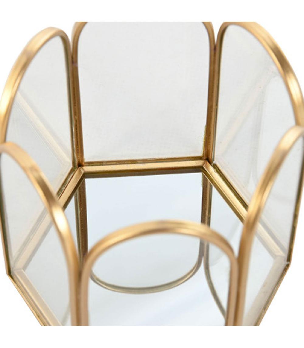 Wadiga Rangement Bijoux En Métal Doré Et Miroir 9x8x9.5cm