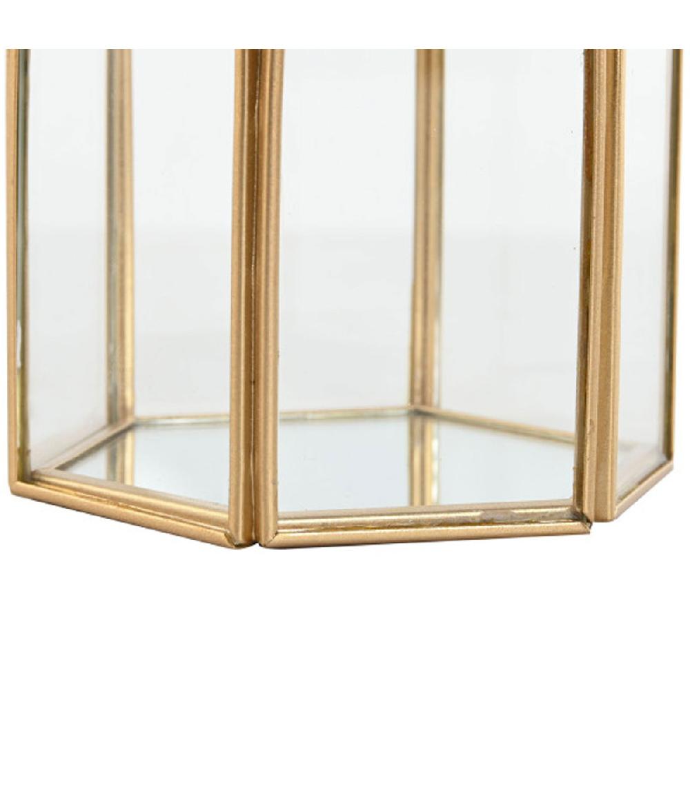 Wadiga Rangement Bijoux En Métal Doré Et Miroir 9x8x9.5cm