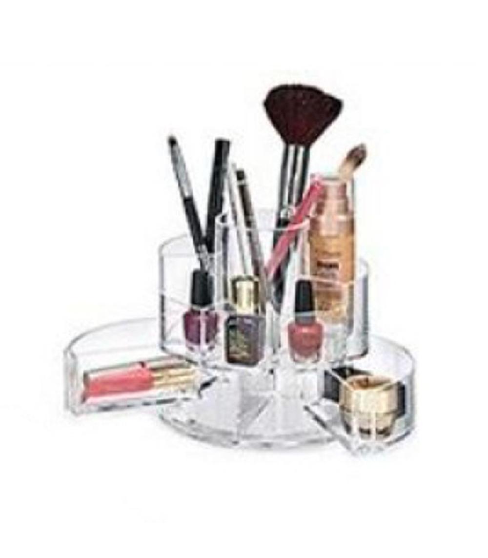 Wadiga Rangement Maquillage Acrylique Transparent Rond Dépliable