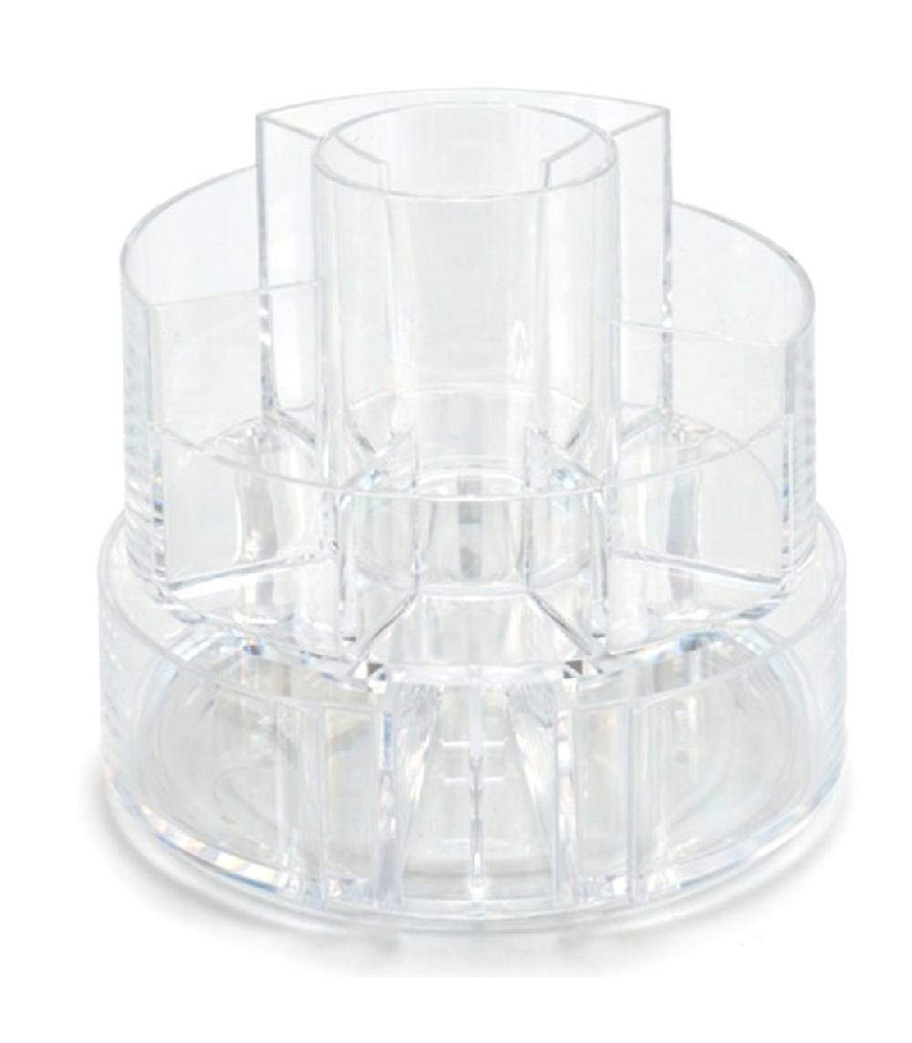 Wadiga Rangement Maquillage Acrylique Transparent Rond Dépliable