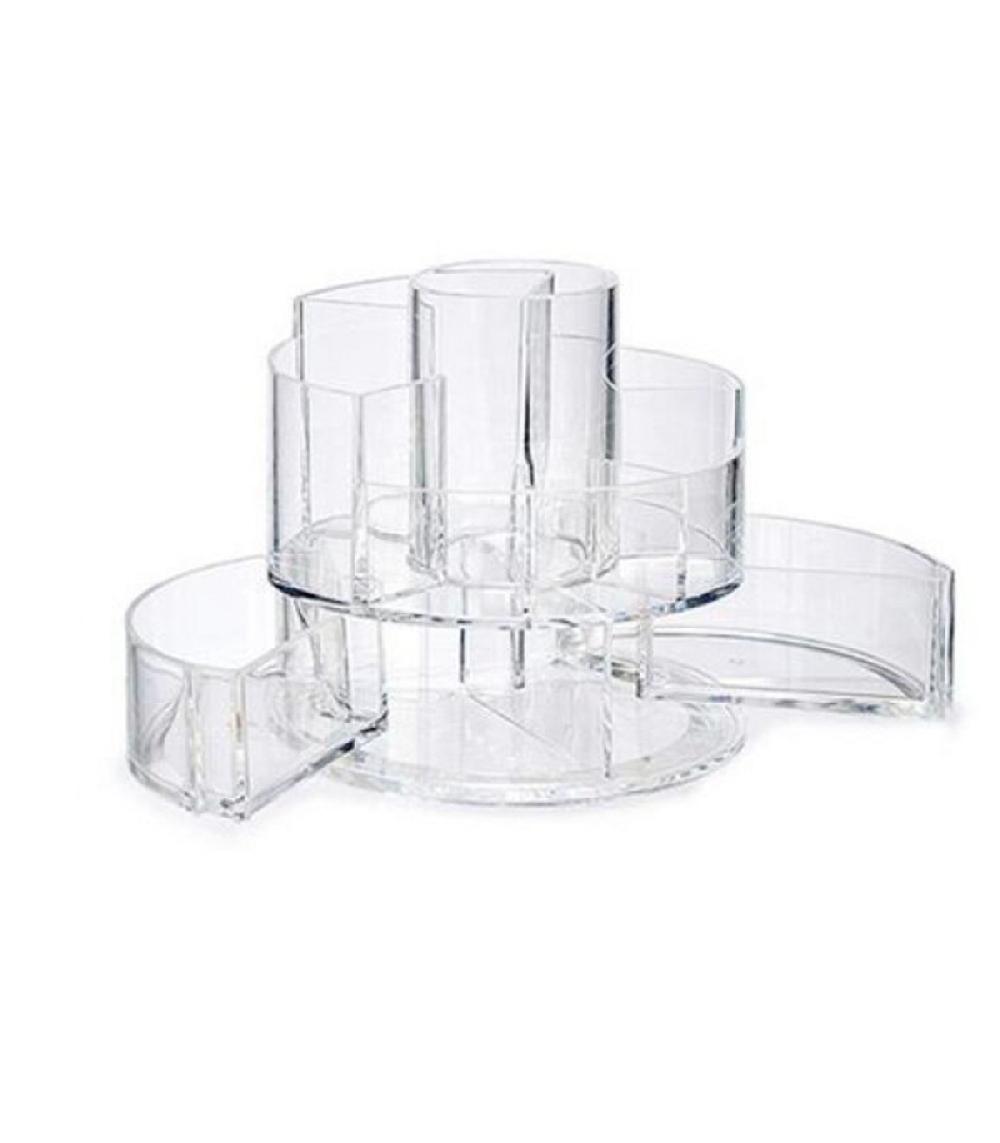 wadiga Rangement maquillage acrylique transparent rond dépliable