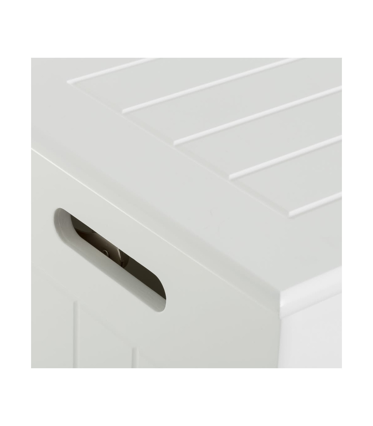 Wadiga Rangement Stock Rouleaux Papier Toilette Bois MDF Blanc - Hauteur 60cm