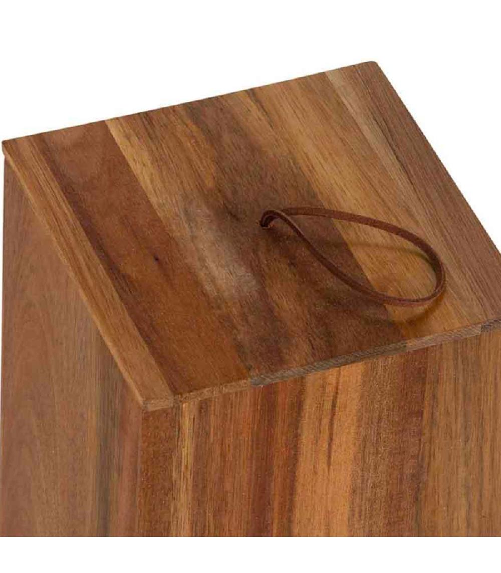 Wadiga Rangement Stock Rouleaux Papier Toilette En Acacia 14x14x33cm