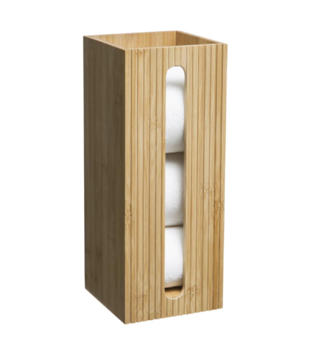 Wadiga Rangement Stock Rouleaux Papier Toilette En Bambou - 14.5x14.5x36cm