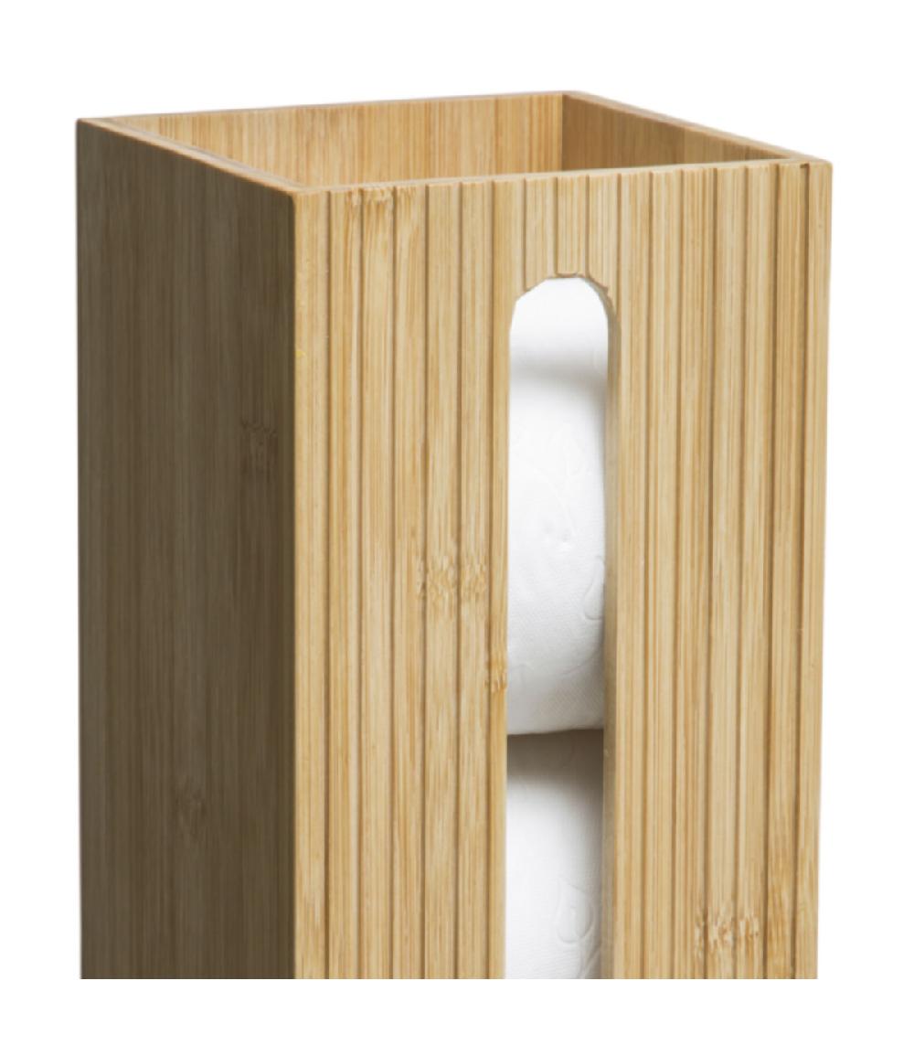 Wadiga Rangement Stock Rouleaux Papier Toilette En Bambou - 14.5x14.5x36cm