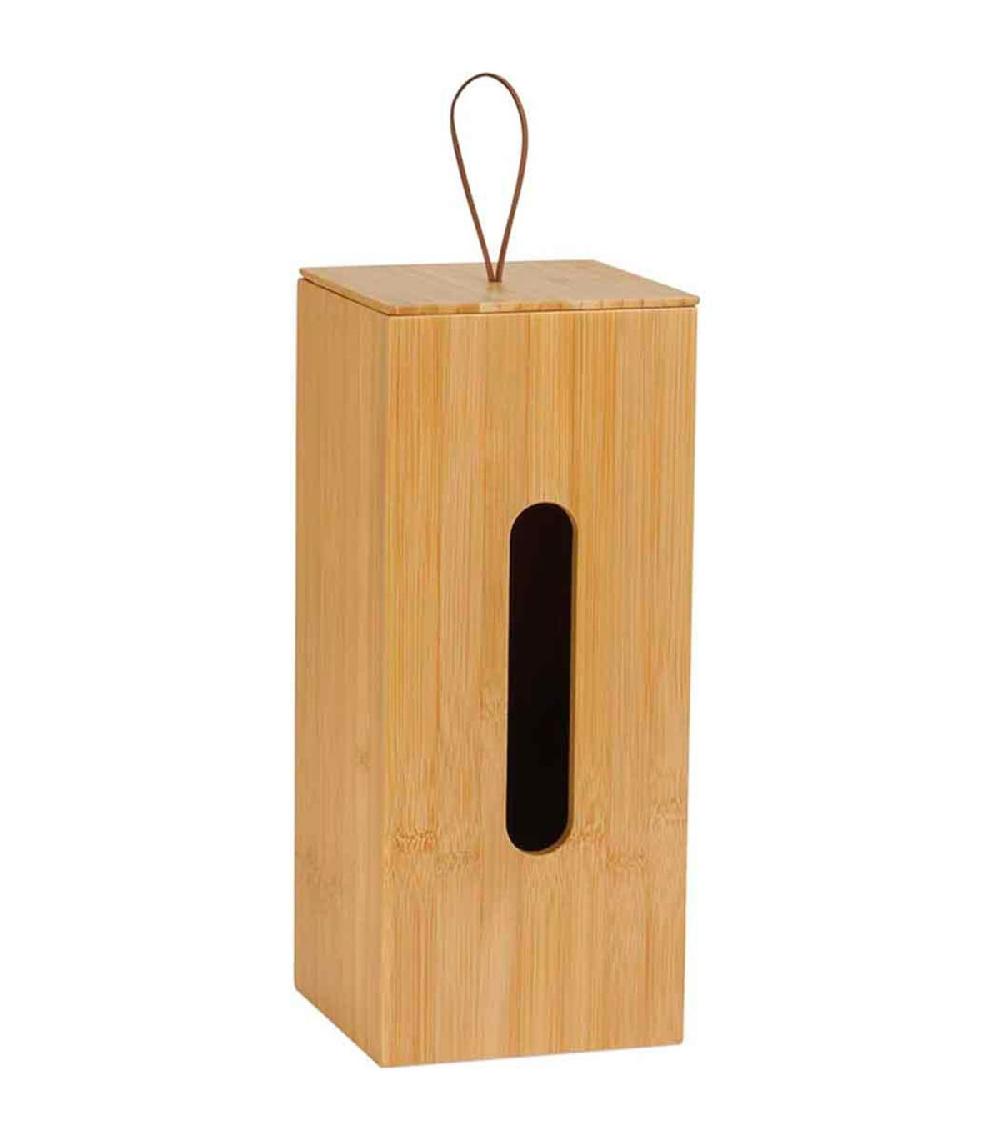 wadiga Rangement stock rouleaux papier toilette en bambou 14x14x33cm