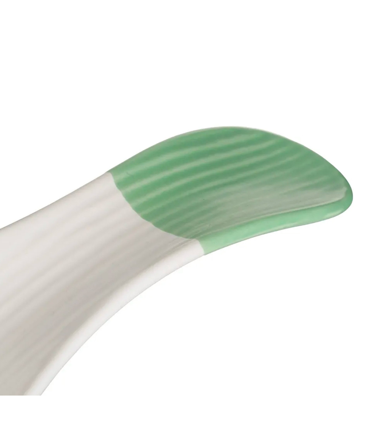 Wadiga Repose Cuillère En Céramique Blanche Motif Feuillage