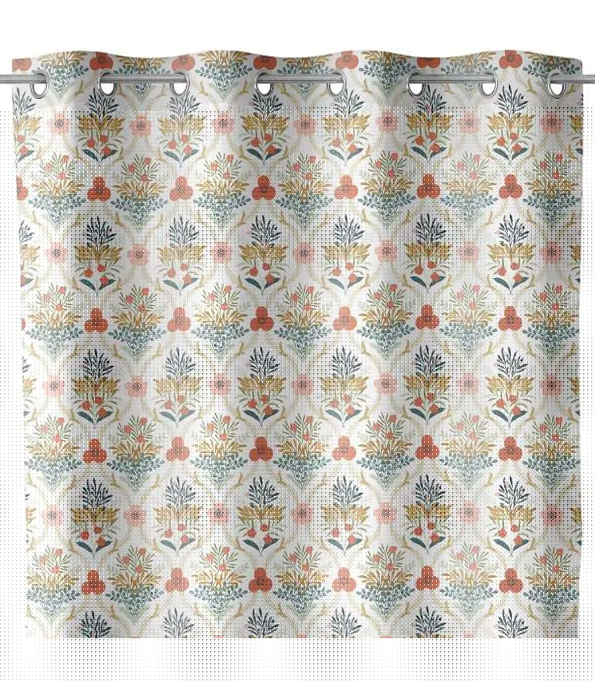 Wadiga Rideau à Oeillets Fleuri à L'unité 140x260cm