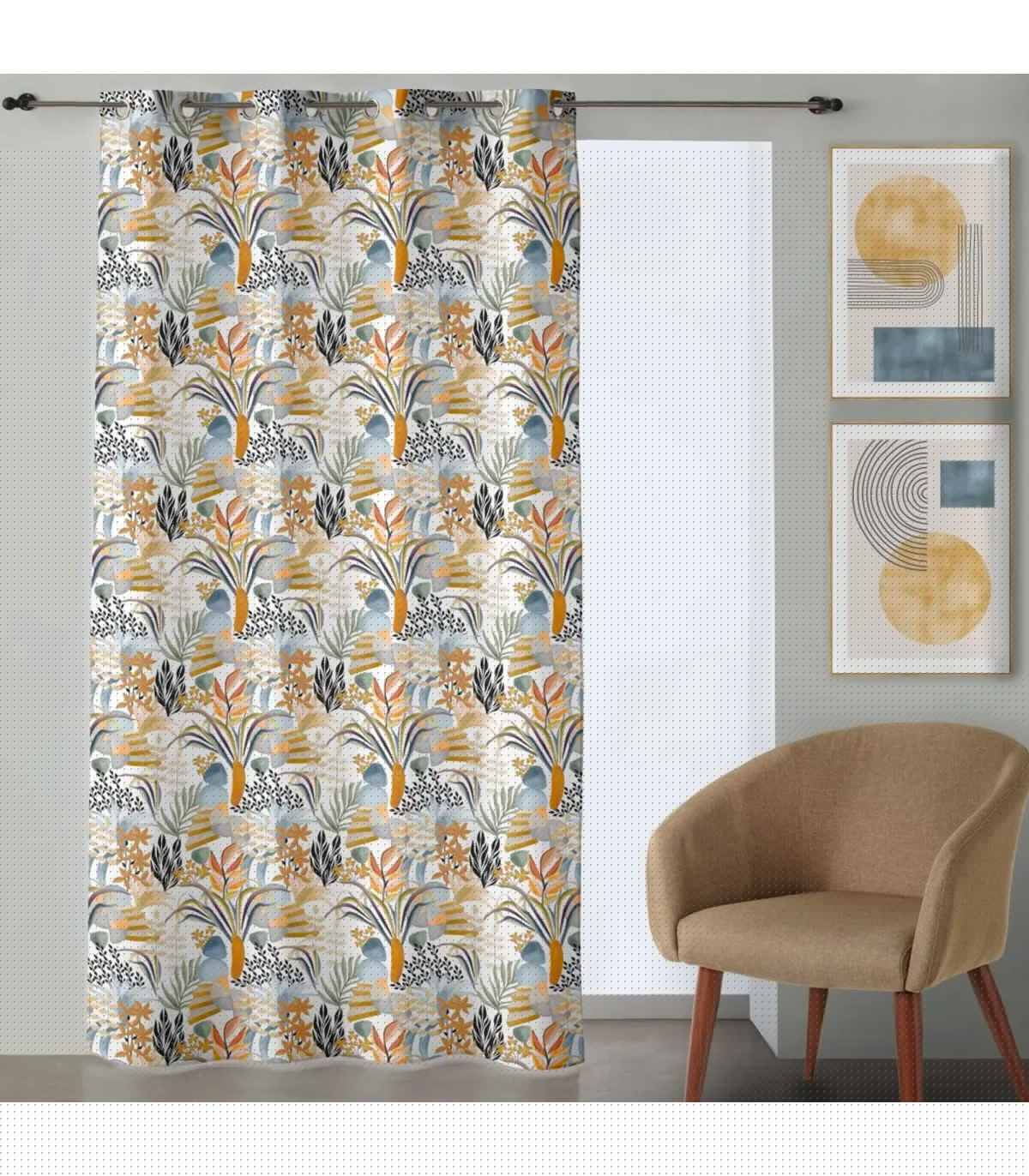 wadiga Rideau à oeillets fleuri à l'unité 140x260cm