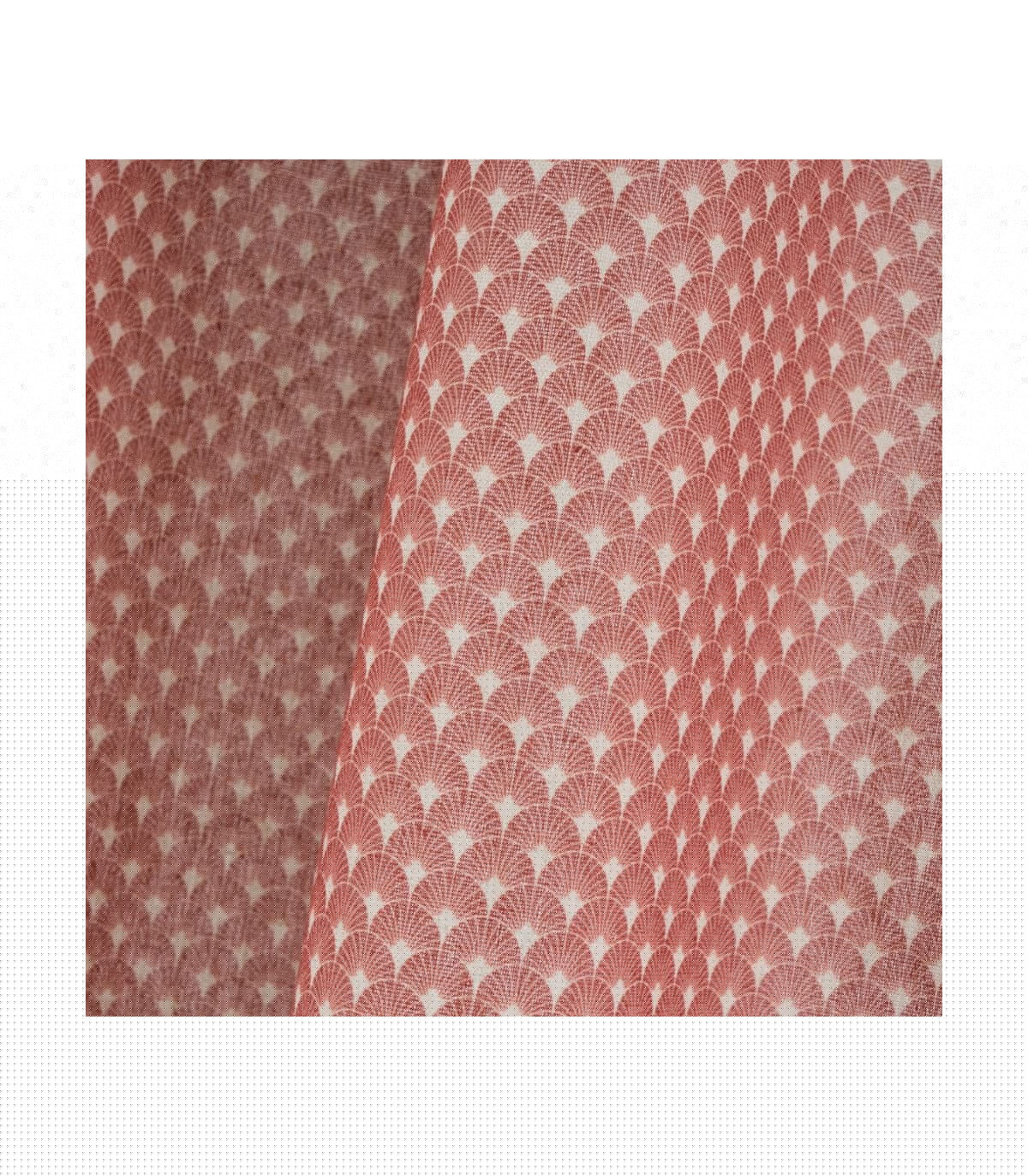 Wadiga Rideau à Œillets Rose Motif Géométrique Vintage - Longueur 260cm