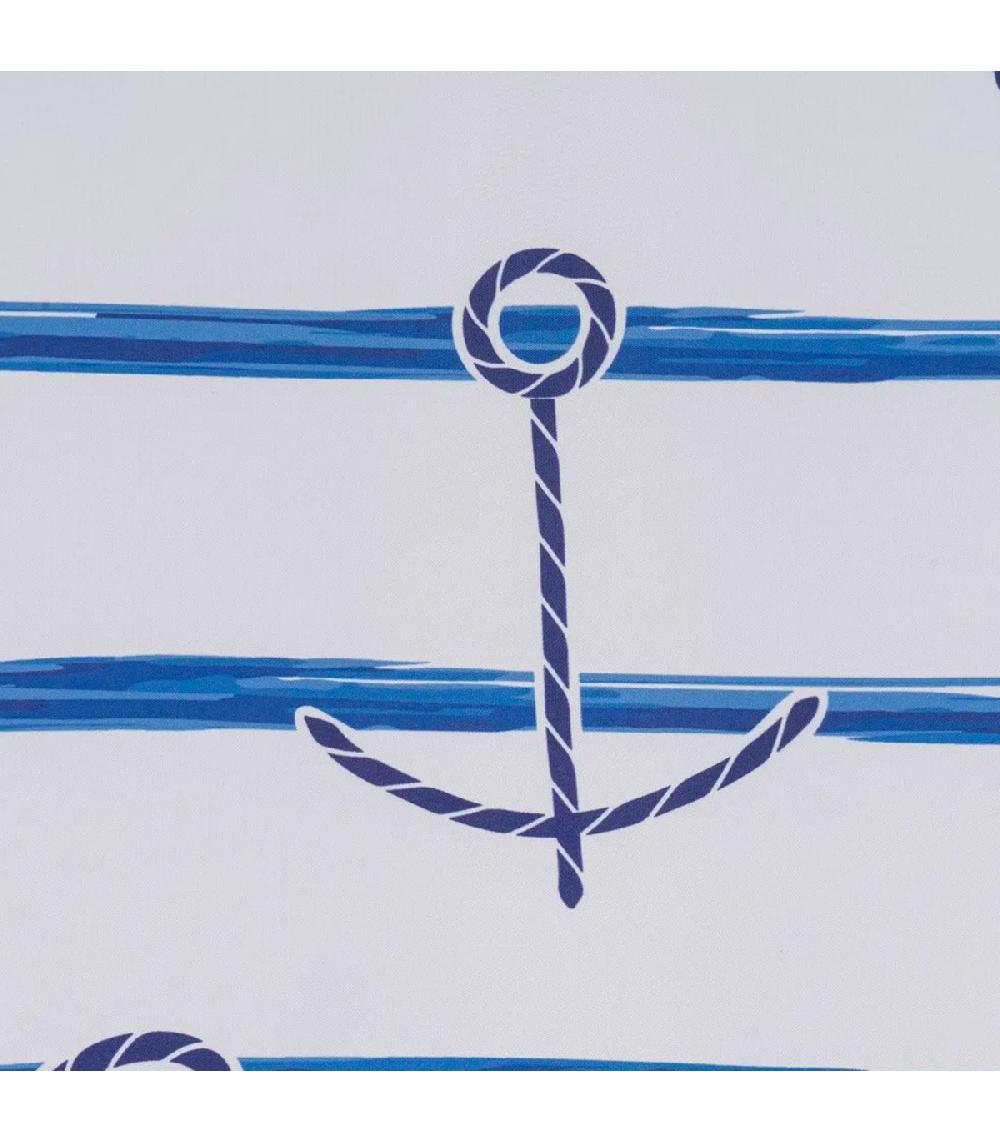 Wadiga Rideau De Douche Bleu Et Blanc Ancres 180x200cm
