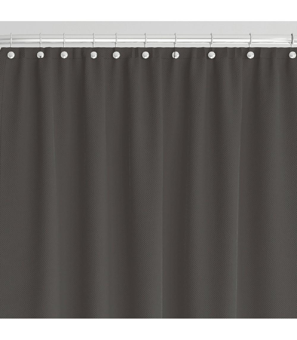Wadiga Rideau De Douche Classique Tissu Jacquard Uni Gris