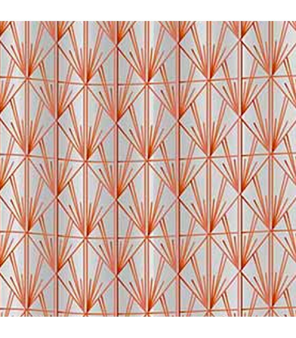 Wadiga Rideau De Douche Plastique Blanc Et Orange 180x180cm