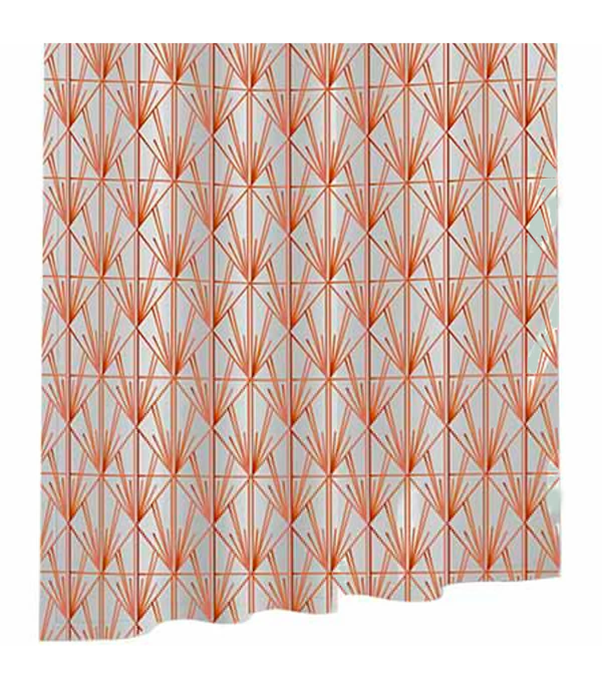 wadiga Rideau de douche plastique blanc et orange 180x180cm